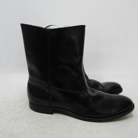 Mens Size 9 D Black Leather Cowboy Western Boots main image 9